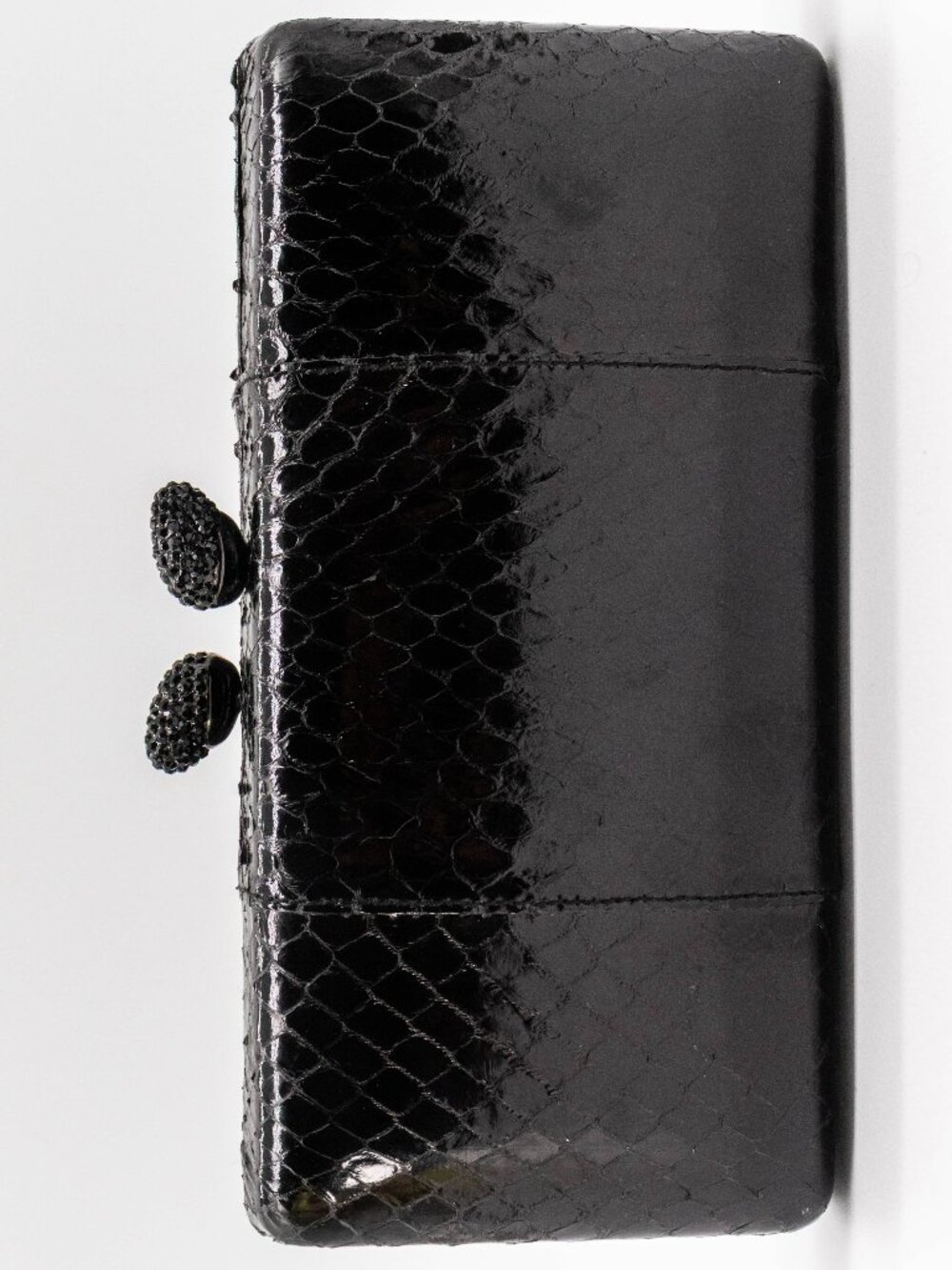 KOTUR Espey Black Snakeskin Box Clutch